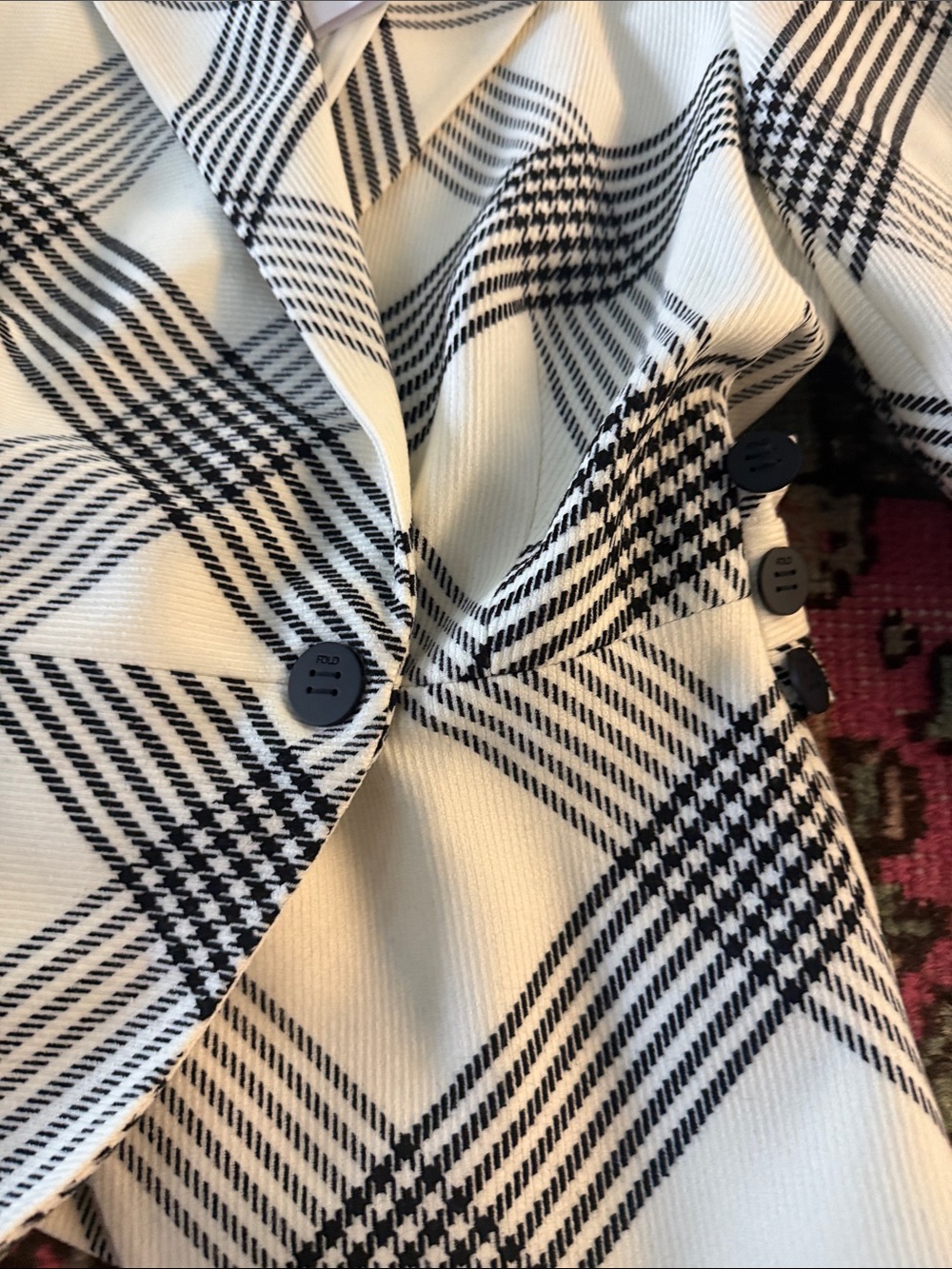The Fold Black & White Plaid Wrap Blazer - Picture 6 of 7